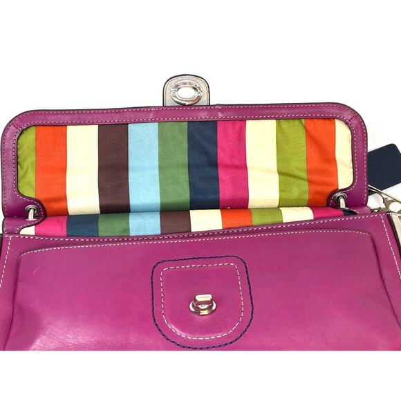 Vintage Coach City Willis Color block Purple and Grey Top Handle Crossbody bag - Picture 5 of 16